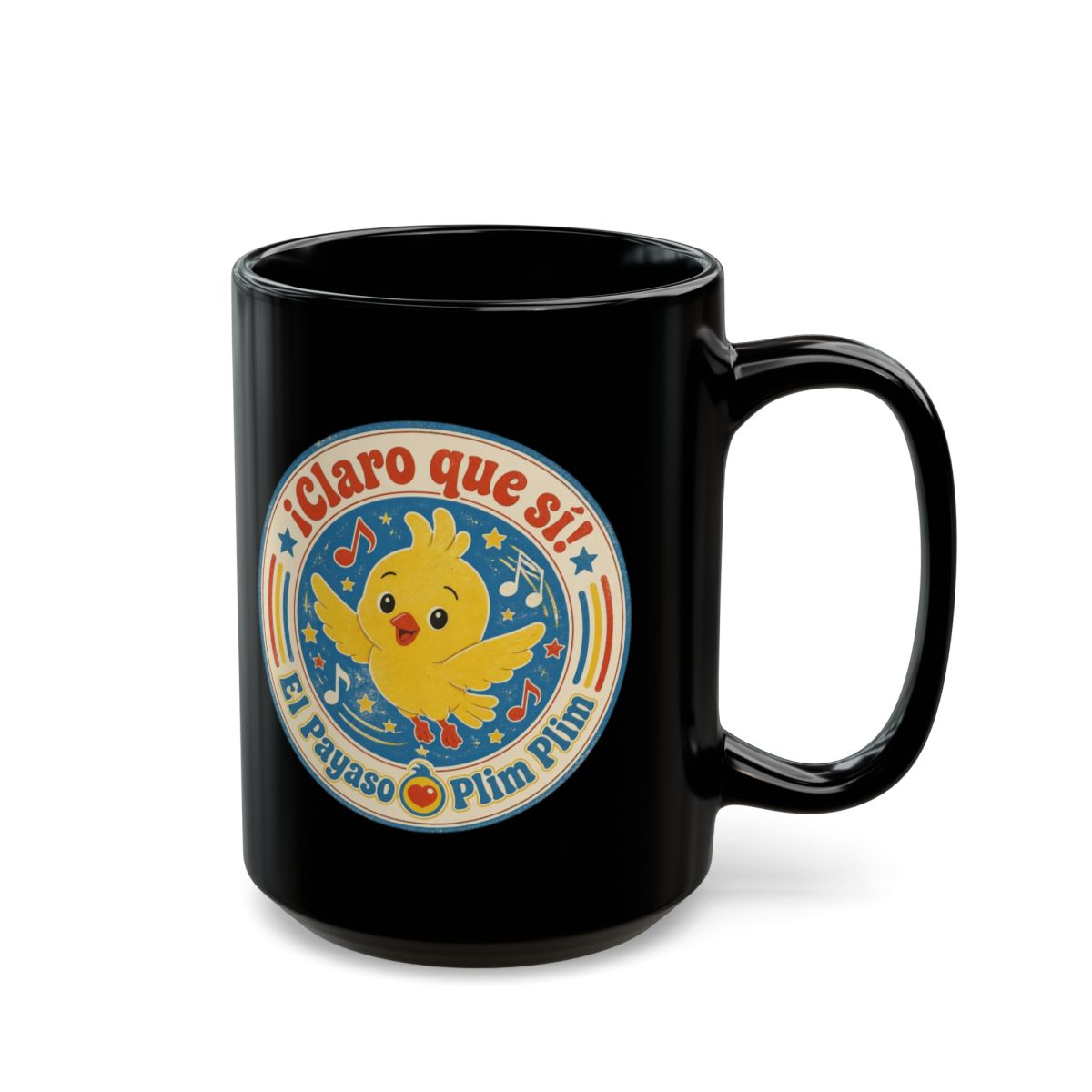El Payaso Plim Plim "¡Claro que sí! El Payaso Plim Plim" Black Mug - alternate angle 5, merchandise